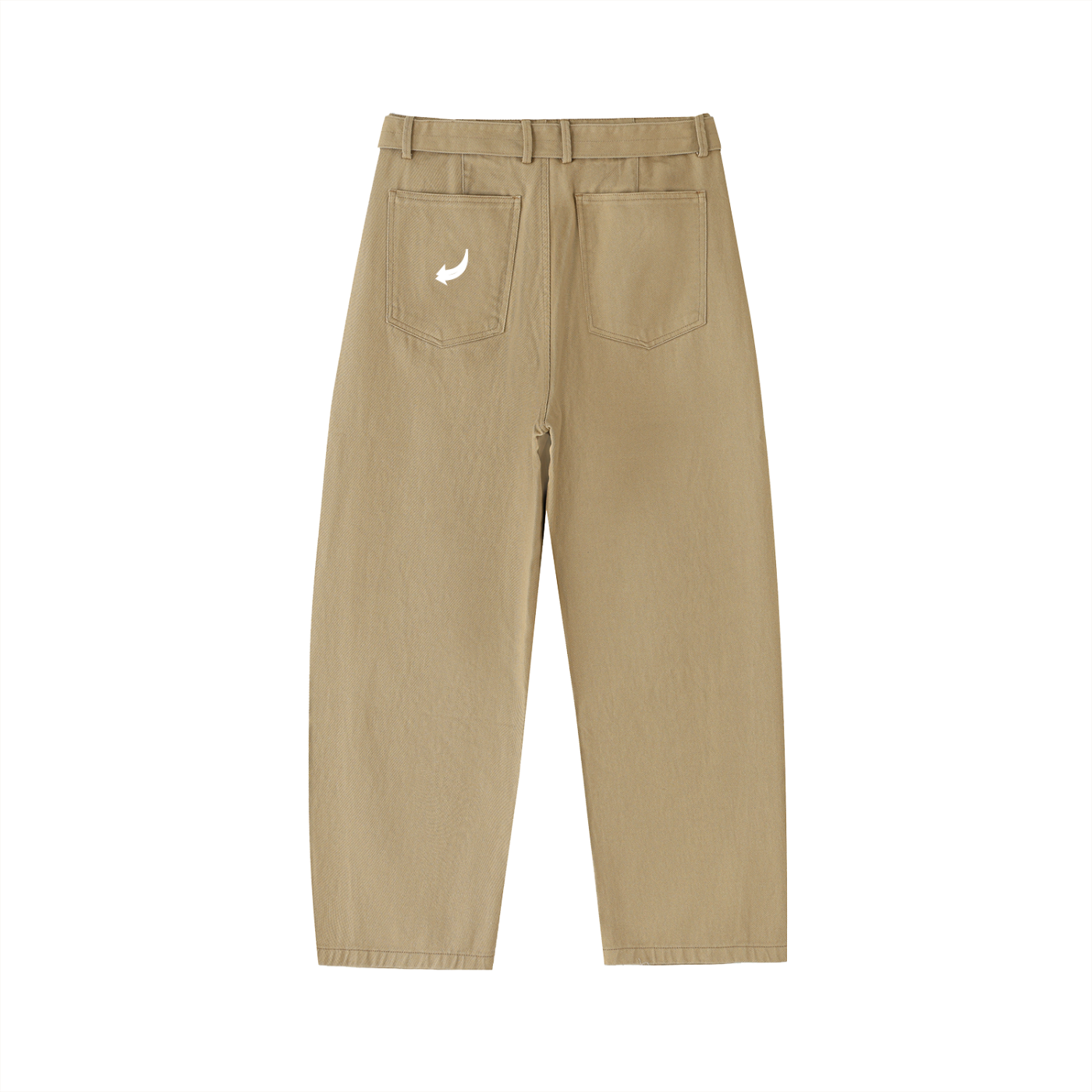 Belted Barrel-leg Chino Pants